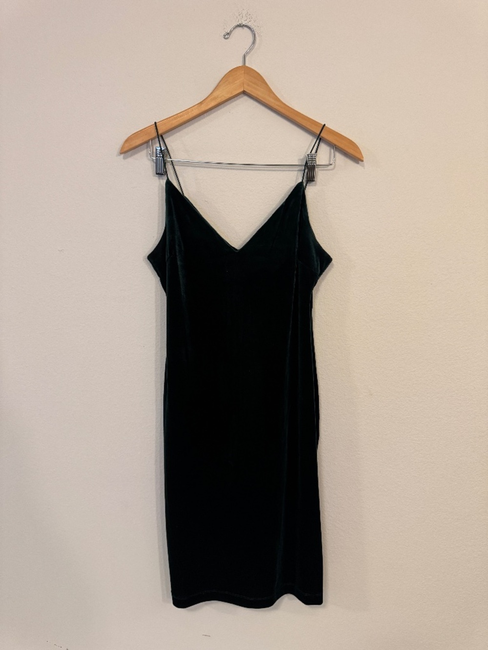 B Smart Emerald Green Velvet Maxi Dress Womens L Spaghetti Strap